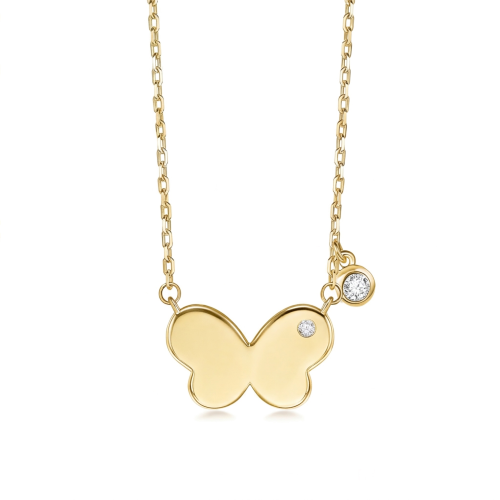 Papillia - Butterfly Charm Moissanite Accent Necklace