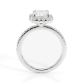 Esmeralda – Emerald Cut Moissanite Ring in Halo Setting