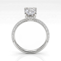 Veridian - Emerald Cut Moissanite Ring With Pavé-Set Band