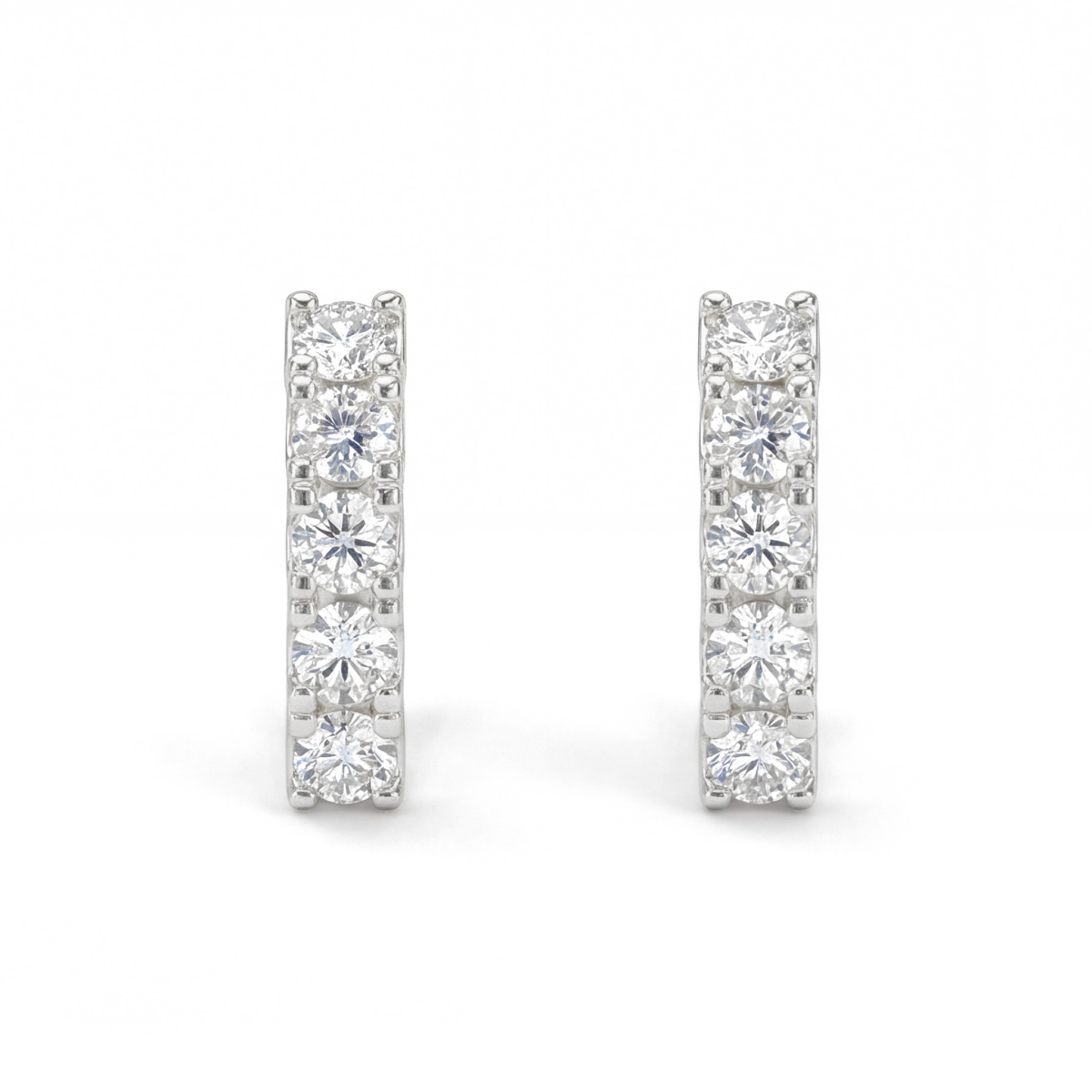 Cascade - Linear Moissanite Hoop Earrings