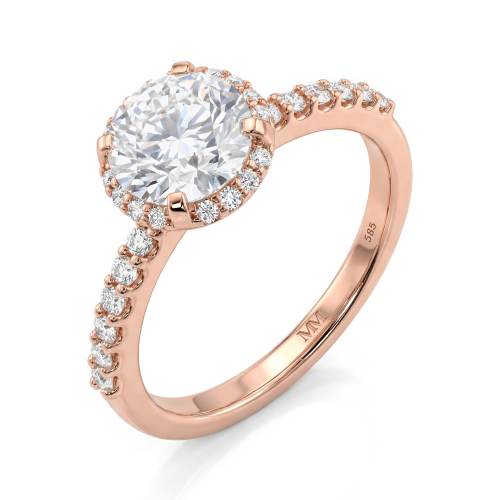 Glimmerette - Luxurious Halo Moissanite Ring with Pavé Accents