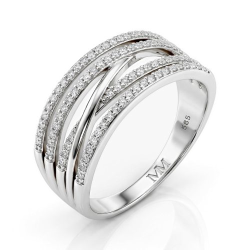 Estrella – Moissanite Cross-Over Line Ring