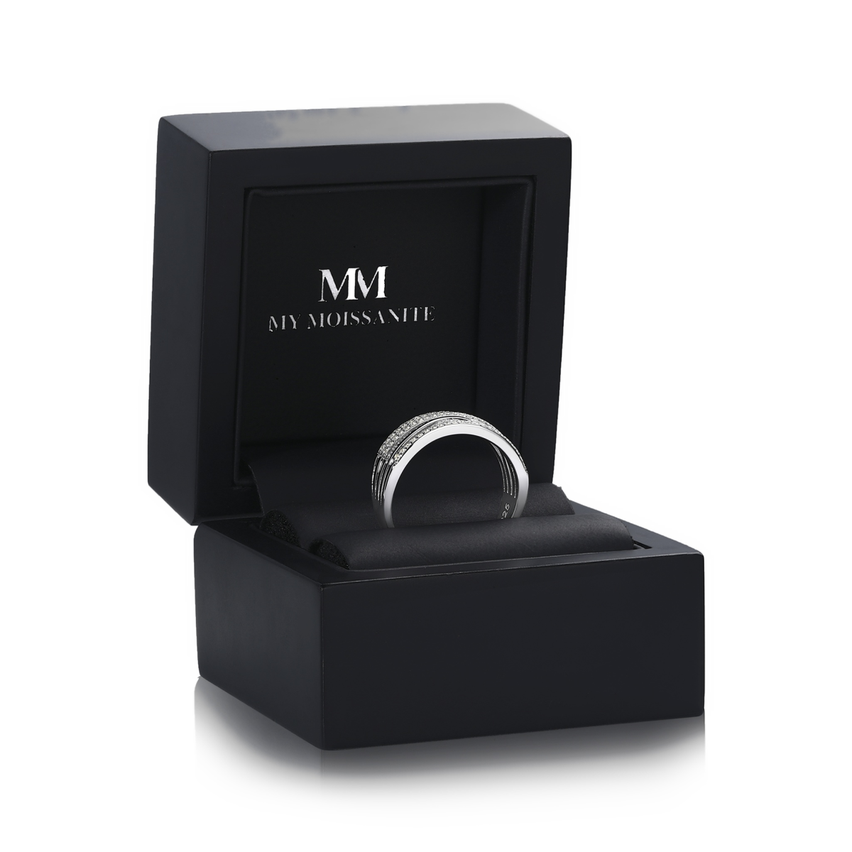 Estrella – Moissanite Cross-Over Line Ring