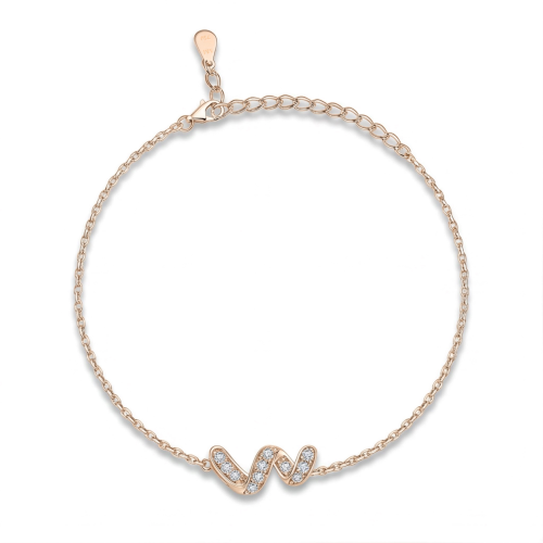 Serpentine - Moissanite Infinity Bracelet with Pave-Set Gemstones