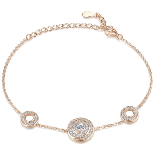 Cirquel - Moissanite Bracelet with Double Halo Linked Stations