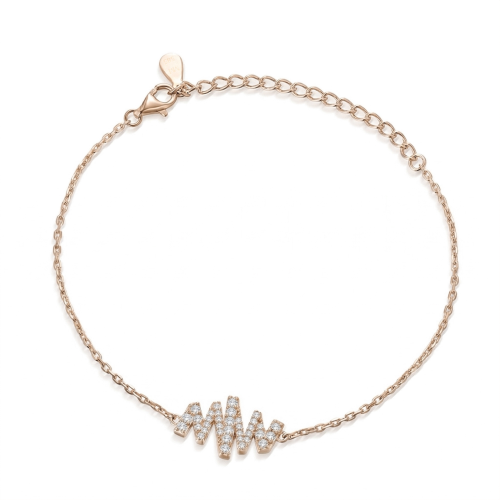 Spiralux - Adjustable Moissanite Bracelet with Pave Symbol Design