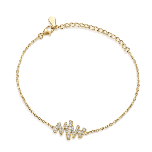 Spiralux - Adjustable Moissanite Bracelet with Pave Symbol Design