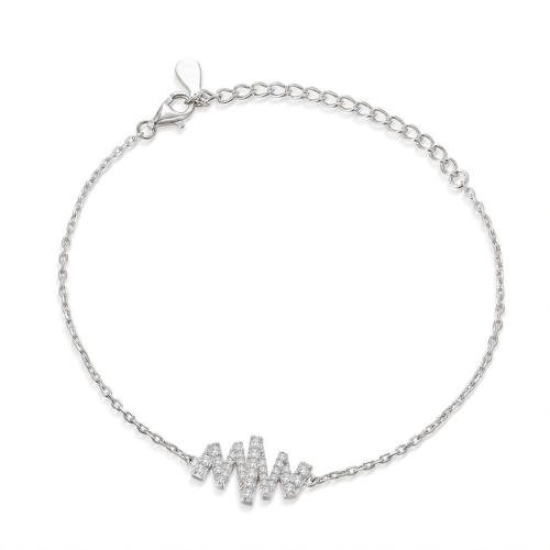 Spiralux - Adjustable Moissanite Bracelet with Pave Symbol Design