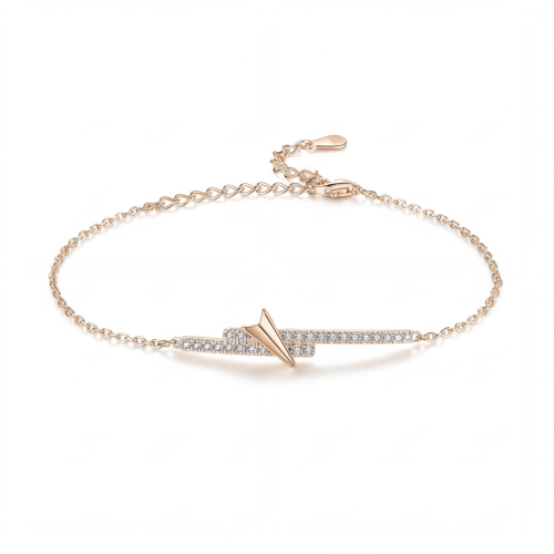 Volute - Chevron Moissanite Bracelet with Pavé Setting
