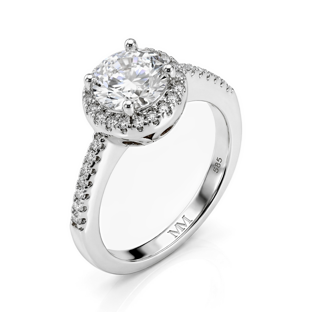 Seraphina - Moissanite Halo Engagement Ring