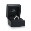 Luminaire - Radiant Cut Moissanite Ring With Marquise Side Stones and Hidden Halo