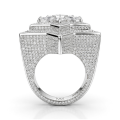 Zenith - Men's Pear Cut Moissanite Star Ring with Pavé Setting