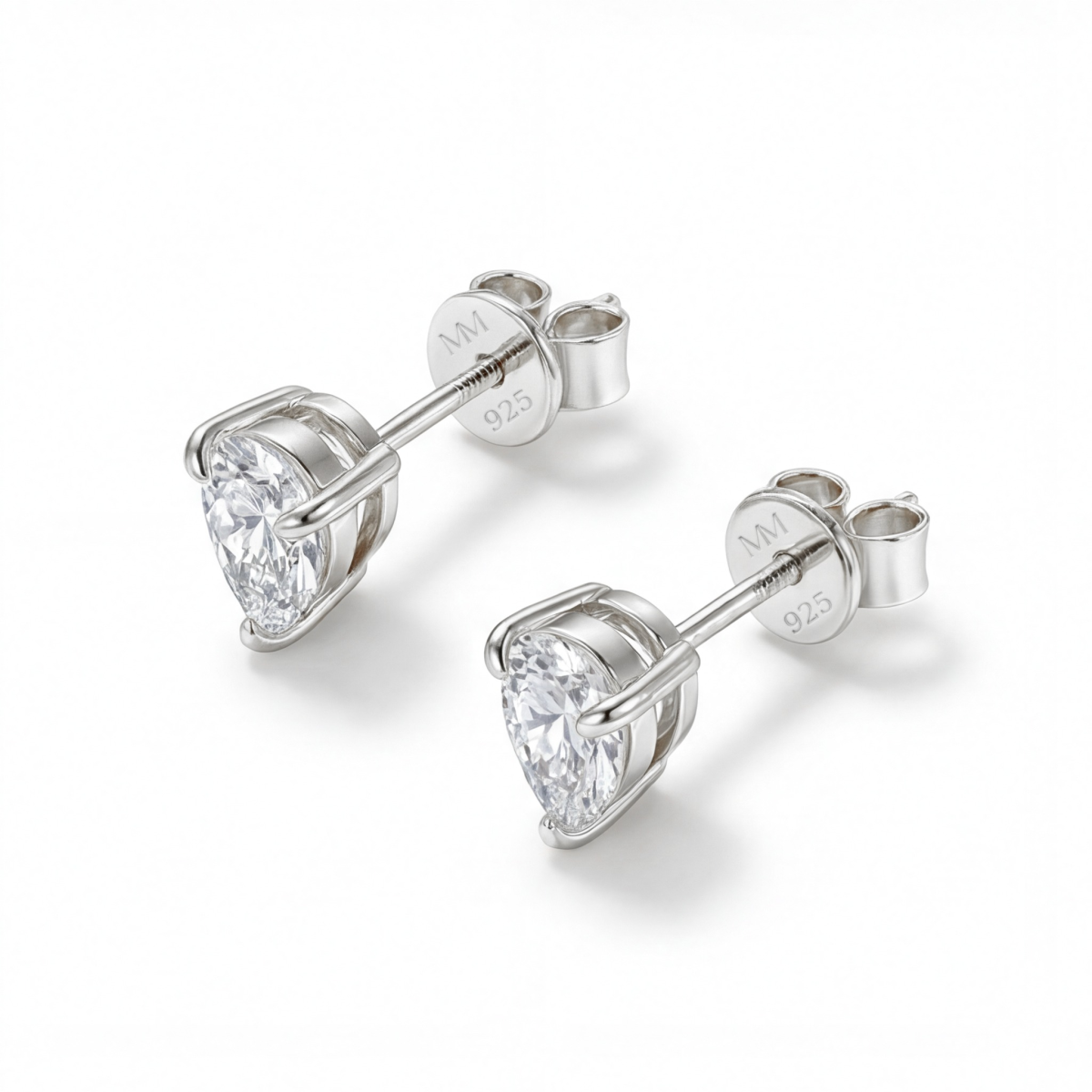 Droplet - Pear Cut Moissanite Stud Earrings