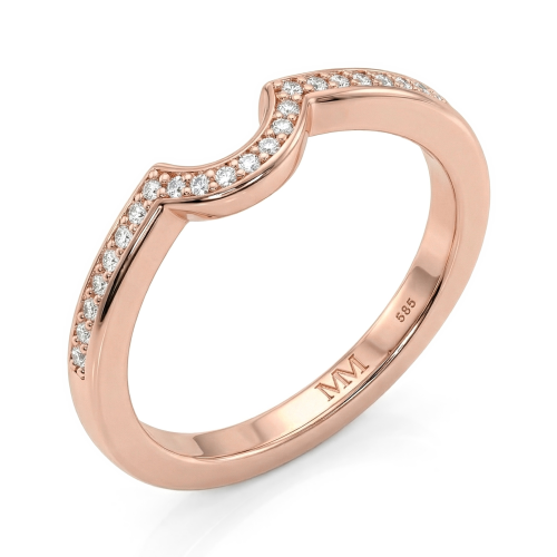 Cirquette - Contoured Moissanite Wedding Band With Accent Stones