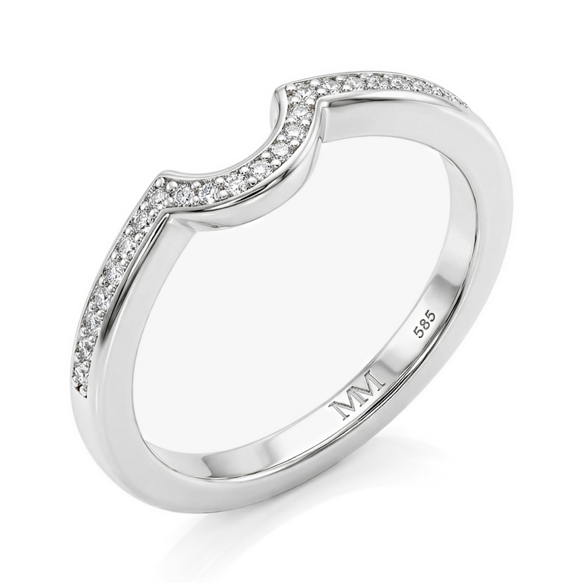 Vespera - Moissanite Bridal Set With Pavé Accents and Split Band