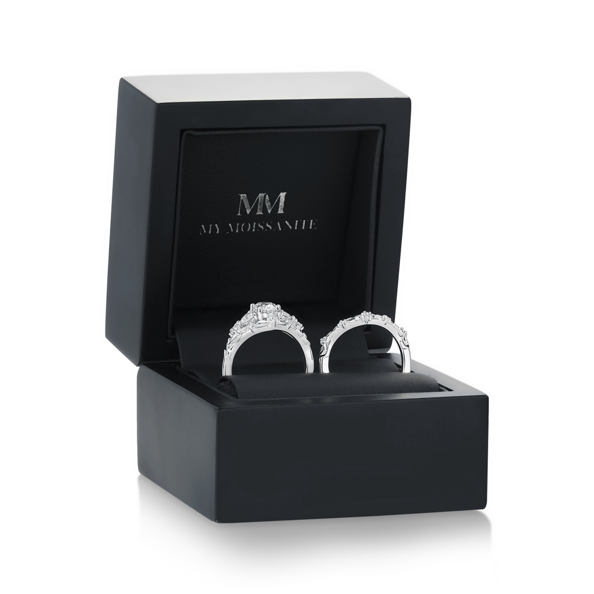 Fiorine - Oval Cut Moissanite Bridal Set with Botanical Design