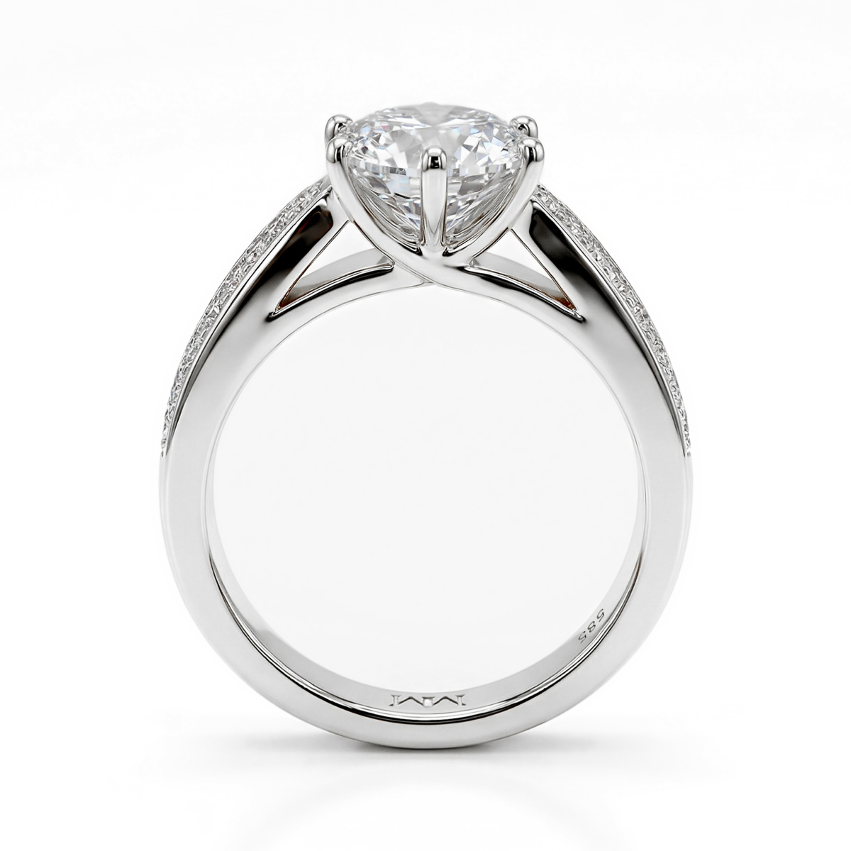 Sylphie – Moissanite Engagement Ring with Double Side Stones