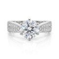 Sylphie – Moissanite Engagement Ring with Double Side Stones