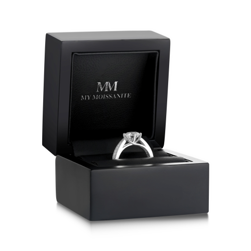 Sylphie – Moissanite Engagement Ring with Double Side Stones