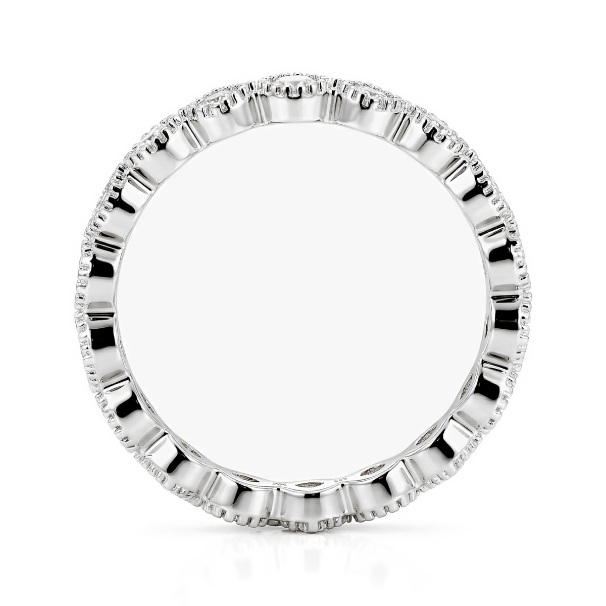 Verona - Square and Round Moissanite Eternity Ring with Milgrain Detailing