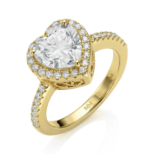 Heartshine – Heart Moissanite Ring in Halo Setting