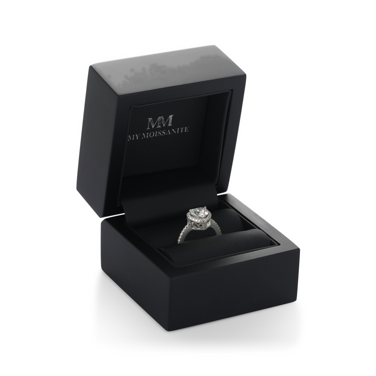 Heartshine – Heart Moissanite Ring in Halo Setting