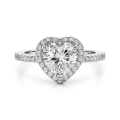 Heartshine – Heart Moissanite Ring in Halo Setting