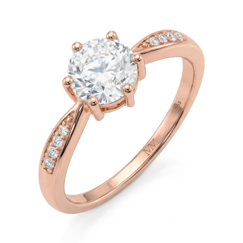Stellar - Moissanite Engagement Ring with Pavé-Set Side Stones
