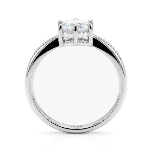 Stellar - Moissanite Engagement Ring with Pavé-Set Side Stones