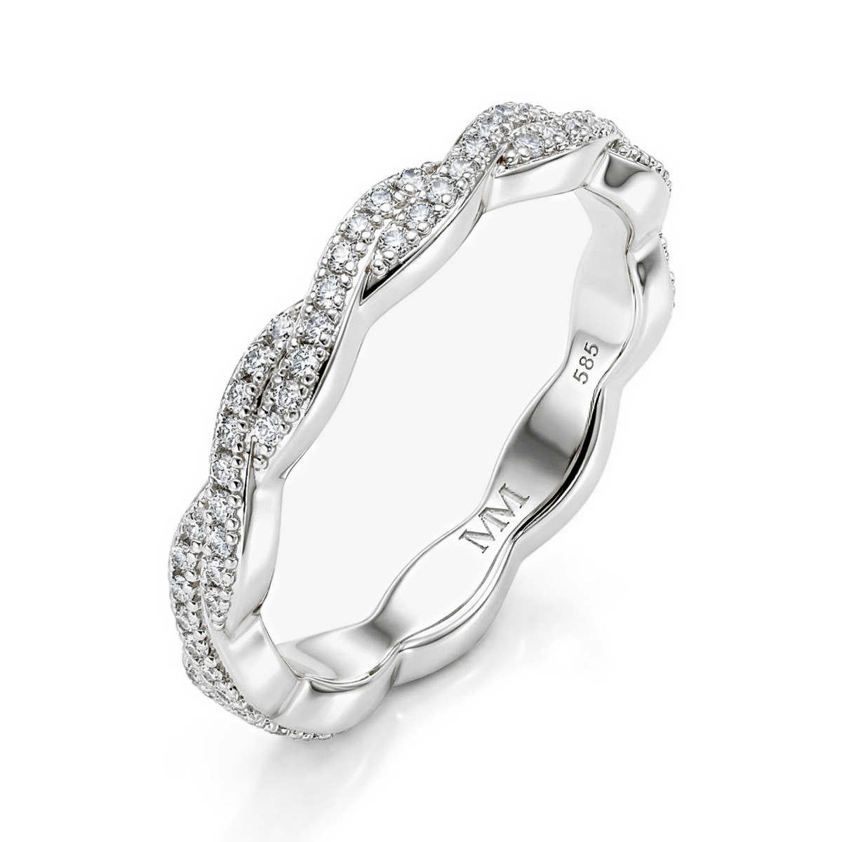 Seraph - Moissanite Eternity Ring with Twisted Pavé Design