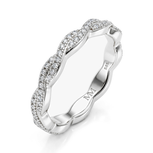Seraph - Moissanite Eternity Ring with Twisted Pavé Design