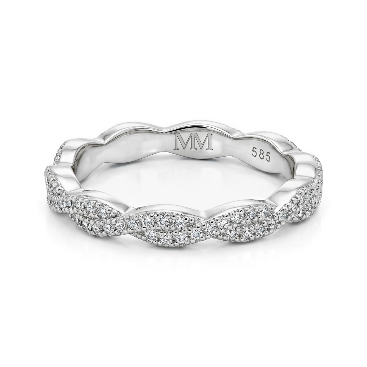 Seraph - Moissanite Eternity Ring with Twisted Pavé Design