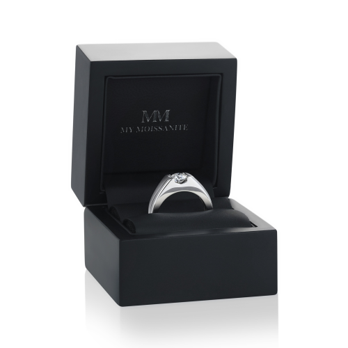 Vortex - Men's Moissanite Ring in Modern Tension-Style Bezel Setting