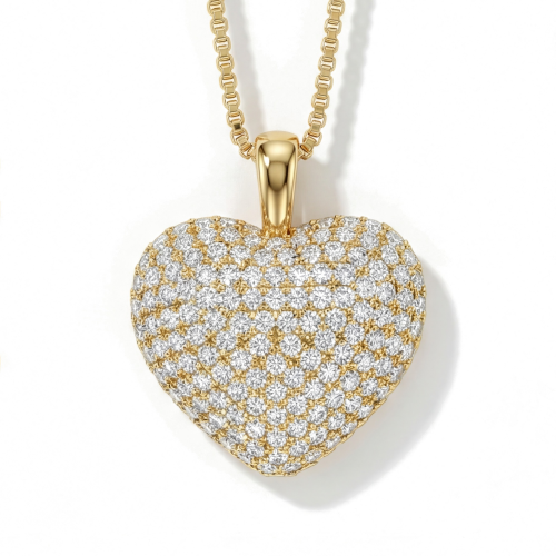 Serenade - Heart Shaped Pavé Moissanite Pendant