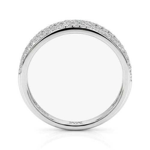 Glissade - Moissanite Ring with Pavé Setting and Tapered Band