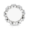 Allegra - Moissanite Eternity Ring with Halo and Accent Stones