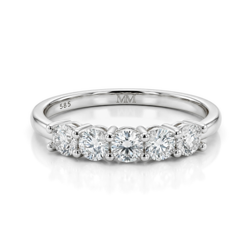 Quintella - 5 Stones Moissanite Anniversary Ring