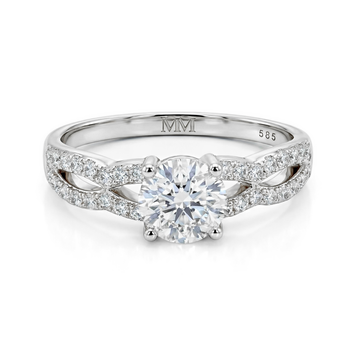 Verity - Moissanite Engagement Ring with Twisted Band