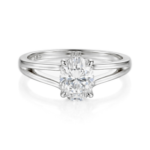 Grace – Oval Split-Shank Moissanite Ring