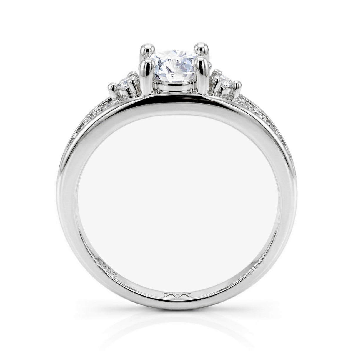 Seraphis - Moissanite Engagement Ring with Side Stones