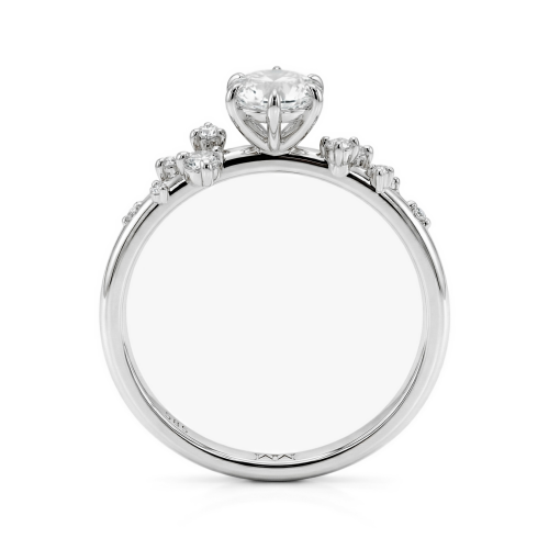 Aurora - Moissanite Ring with Minimalistic Side Stones