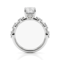 Isla - Radiant Cut Moissanite Ring with Side Stones