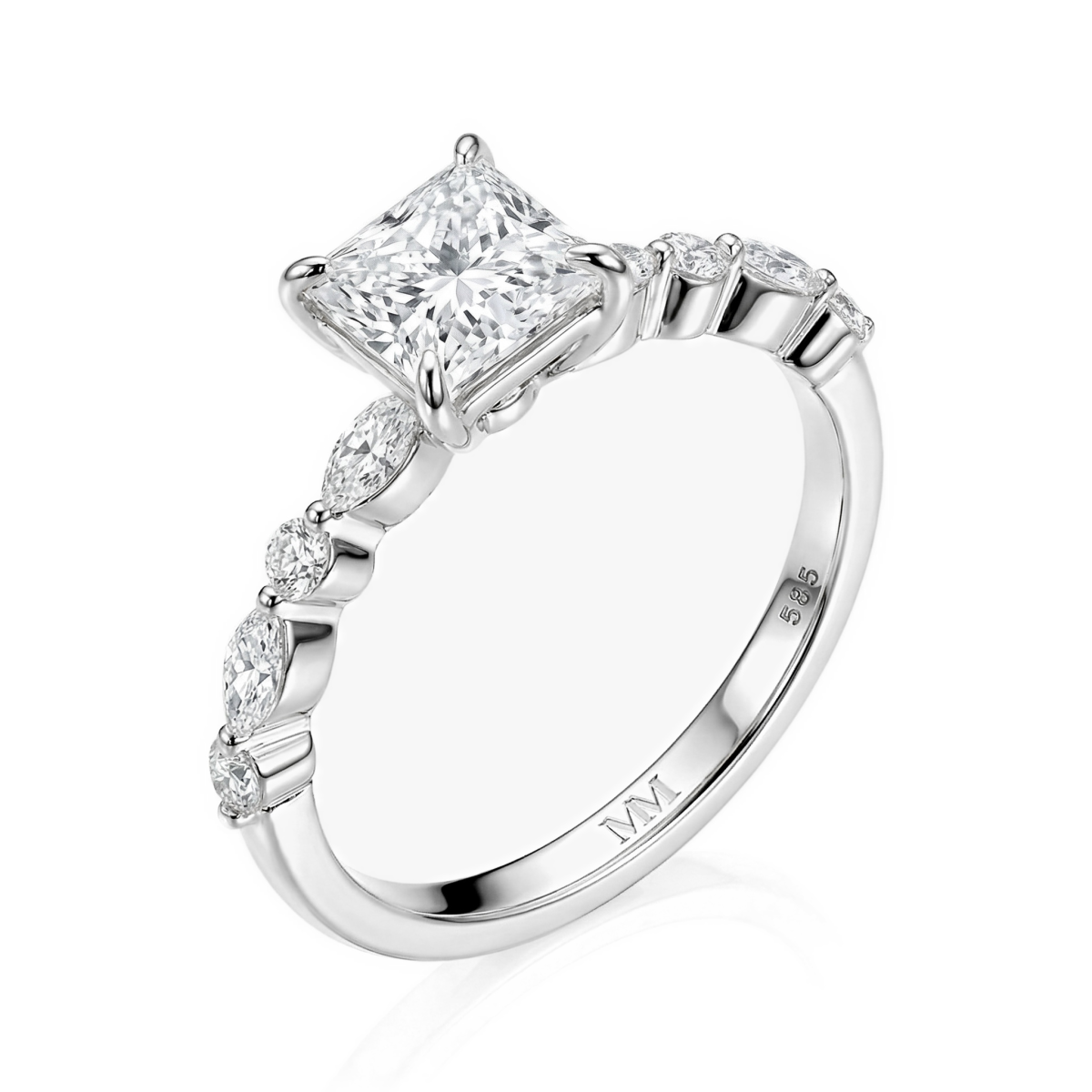 Ava - Princess Cut Moissanite Ring