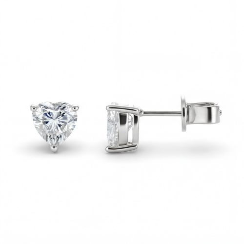 Allure - Moissanite Heart Cut Earrings