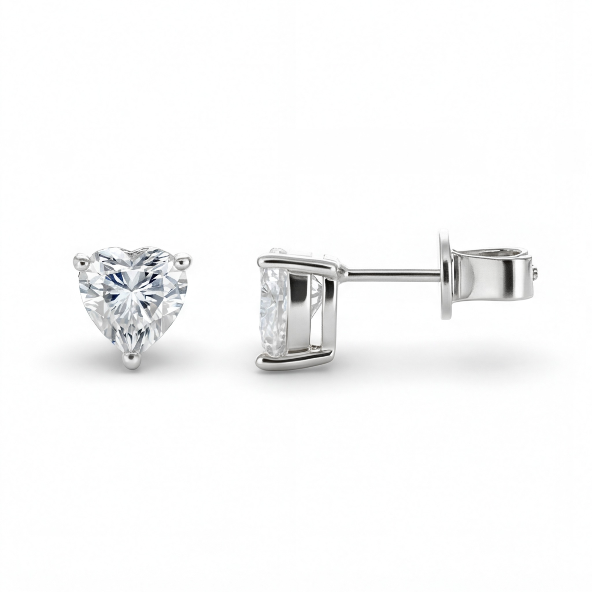 Allure - Moissanite Heart Cut Earrings