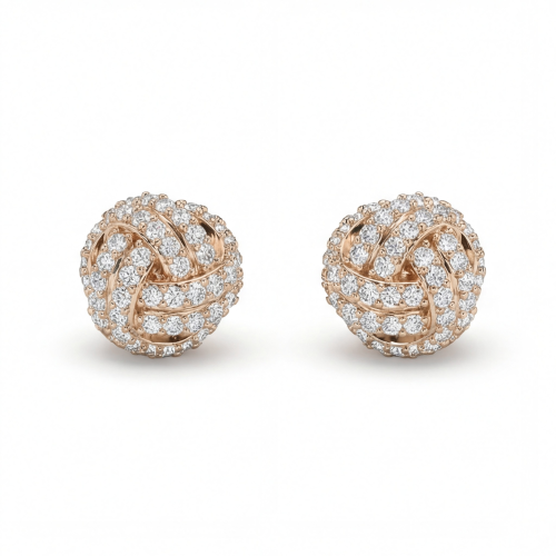 14K Rose Gold Moissanite Earrings