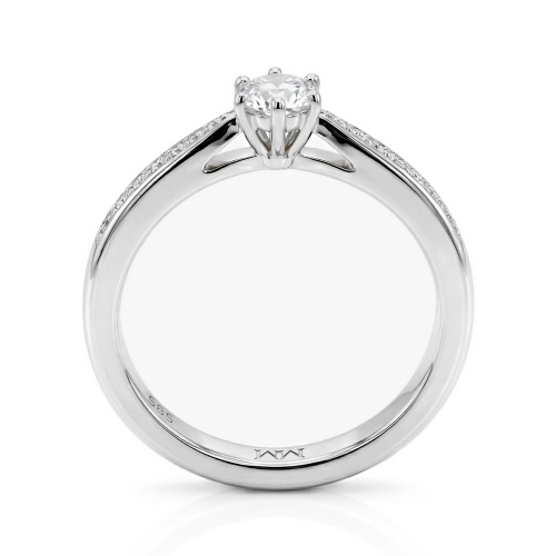 Sophia - Moissanite Engagement Ring with Pavé Side Stones