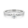 Sophia Ring - Moissanite Engagement Ring Pavé Side Stones