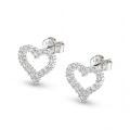 Corazon - Moissanite Stud Earrings in Heart Shaped Pavé Setting