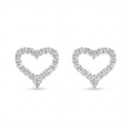 Corazon - Moissanite Stud Earrings in Heart Shaped Pavé Setting